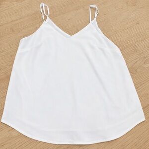White V-Neck Cami | Adjustable Straps | Size Small | Closet Staple
